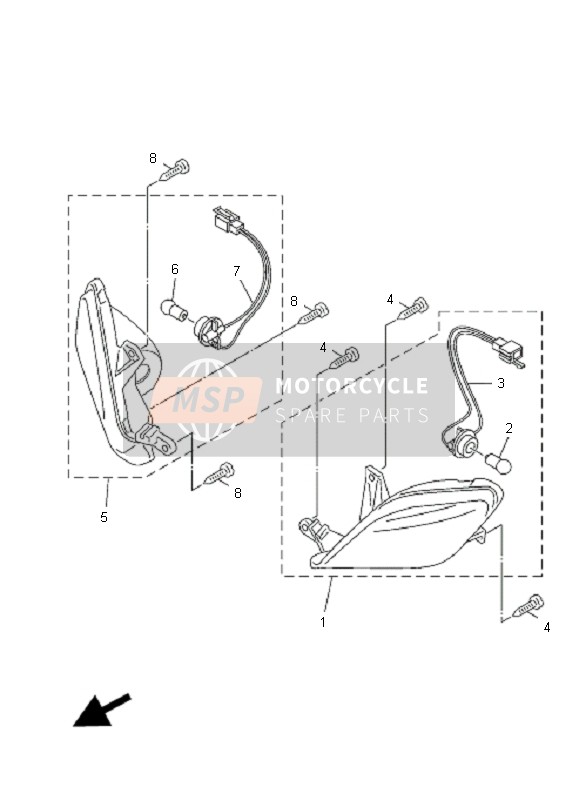 Yamaha XC125E VITY VITY 2008 Luz intermitente para un 2008 Yamaha XC125E VITY VITY